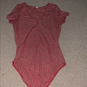 Out From Under Red and white stripes bodysuit
